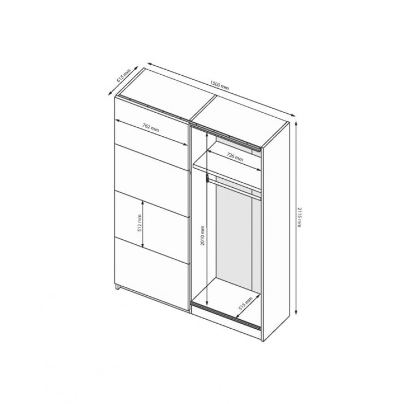 Шафа-купе Asti AS-28-WB МіроМарк