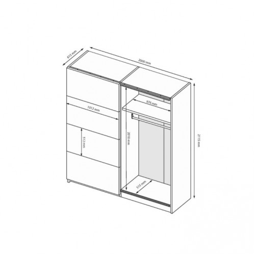 Шафа-купе 2,0х2,1м. Асті AS-22-WB МіроМарк