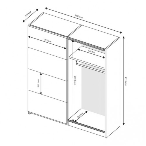 Шафа-купе 2,5х2,1м Белла BL-16-WB МіроМарк