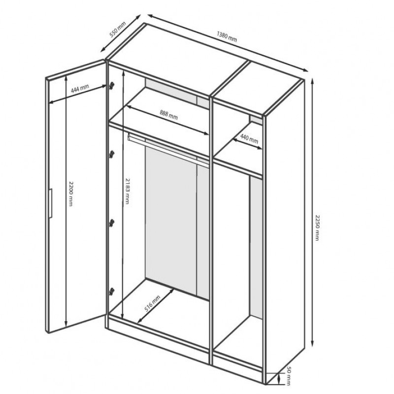 Шафа 3дв БЕЛЛА МіроМарк
