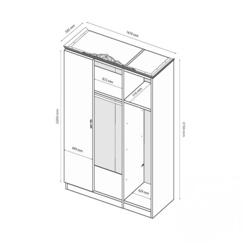 Шафа 3дв. Дженніфер JF-13-RB МіроМарк