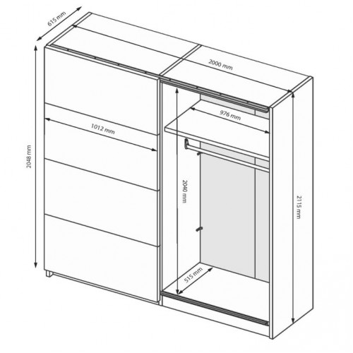 Шафа-купе 2,0х2,1м. Домініка DK-20-GT МіроМарк