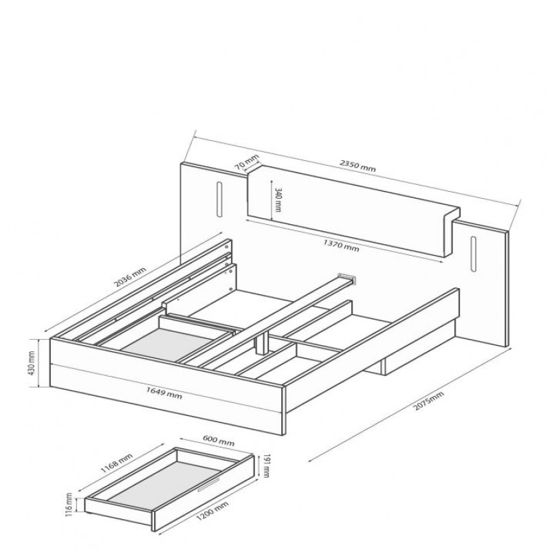 Ліжко Doni 1,6х2,0 DN-36-GT МіроМарк
