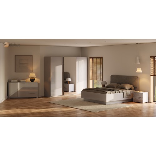 Модульна спальня Мегі (Megy) 3дв Глянець Шиншила Сіра МіроМарк
