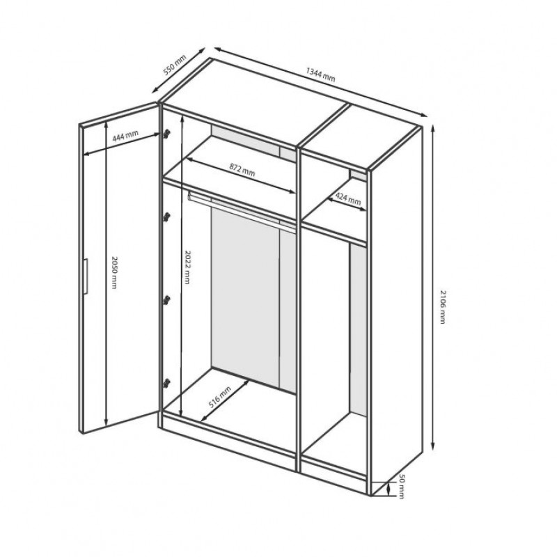 Шафа 3дв Lily LY-23-GC МіроМарк