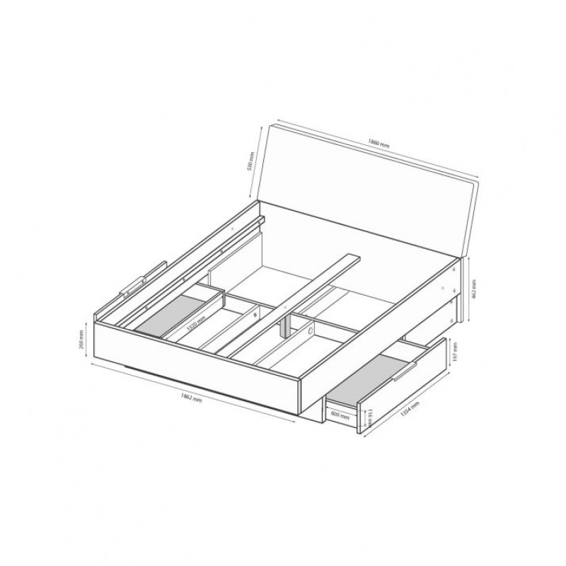 Ліжко Linz з шухлядами  LI-38-GS МіроМарк