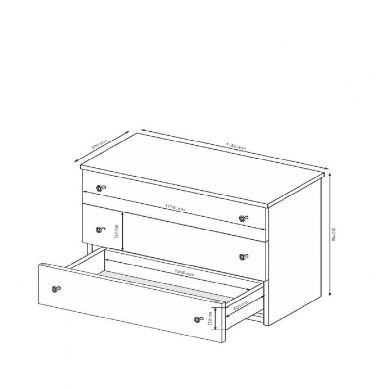 Комод ЛУЇЗА 3шх МіроМарк