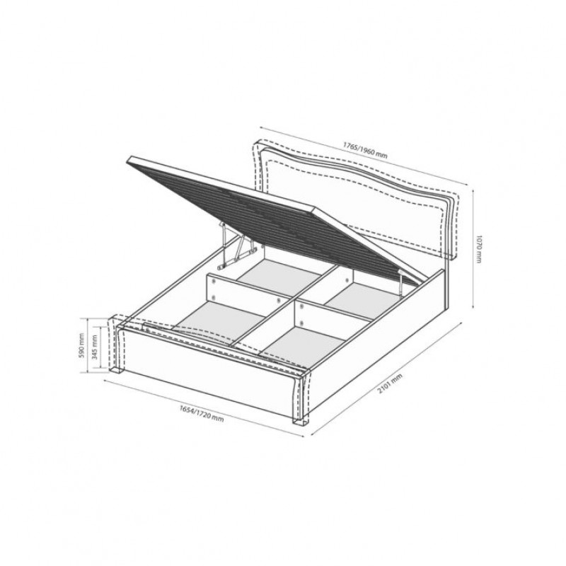 Ліжко ЛУЇЗА підйомне з каркасом МіроМарк