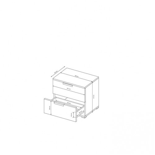 Приліжкова тумба 2шх. Луна LN-52-LV МіроМарк