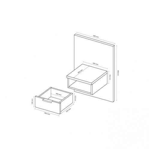 Приліжкові тумби підвісні 2шт. Луна LN-32-LV МіроМарк