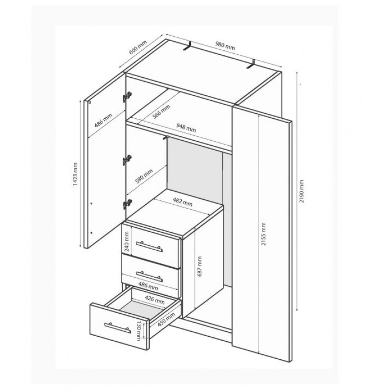 Шафа 2дв.3шх.Магнум MG-12-AN МіроМарк