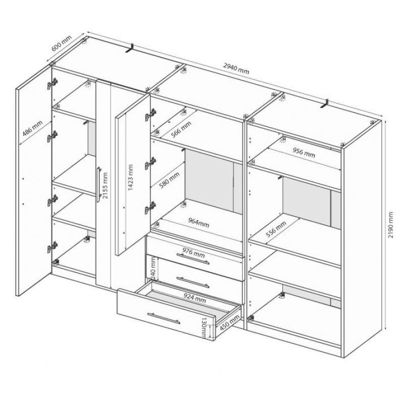 Шафа 6дв.3шх.Магнум MG-16-AN МіроМарк