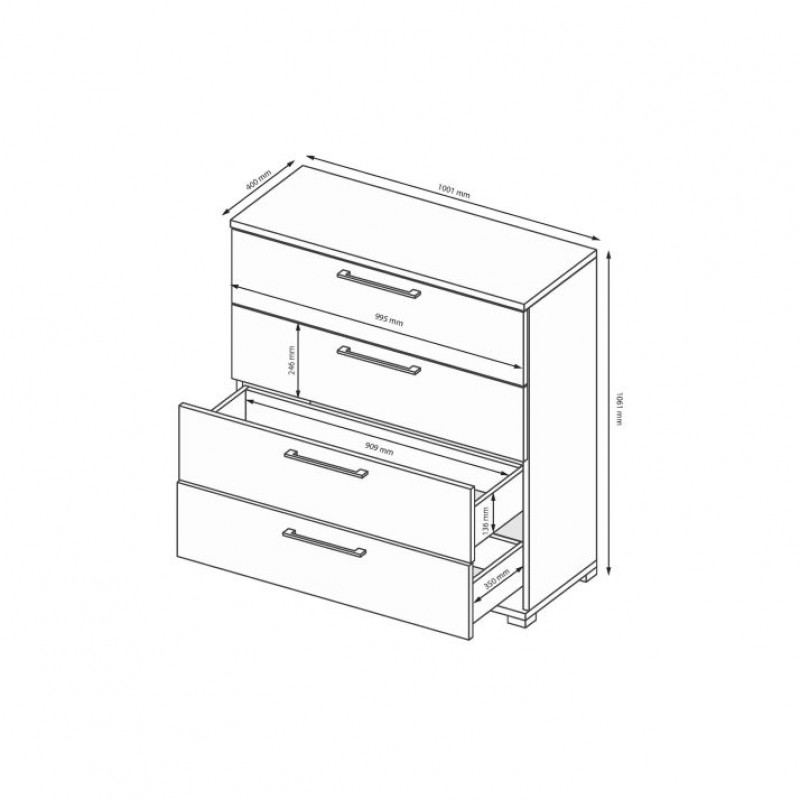 Комод 4шх Megy MG-64-GG МіроМарк