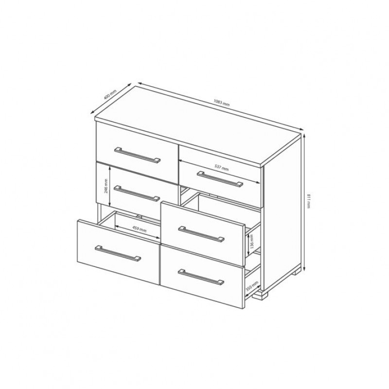 Комод 6шх Megy MG-66-GG МіроМарк