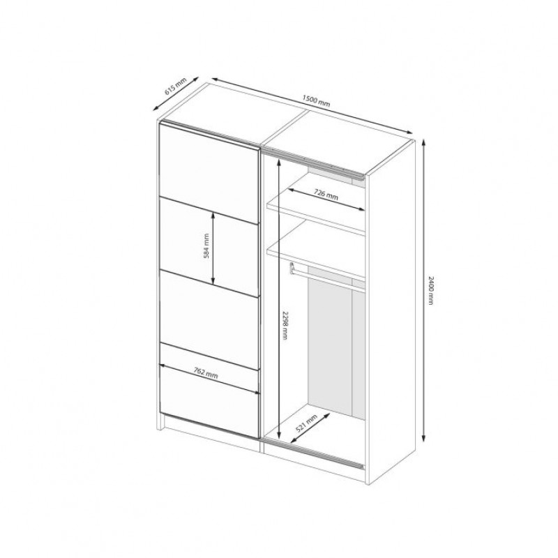 Шафа-купе Megy MG-15-GG МіроМарк