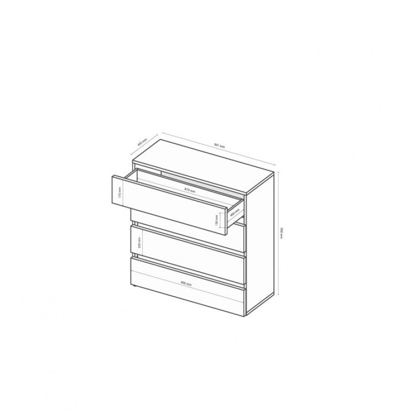 Комод 4шх.Мія MI-64-WB МіроМарк