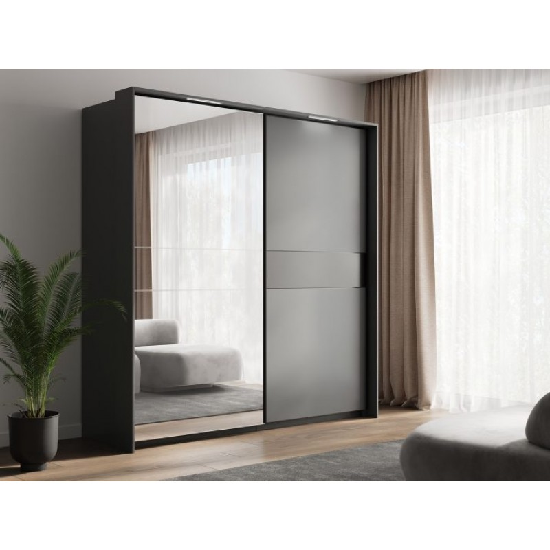 ШАФА-КУПЕ Dominika 2,0м Карниз з підсвіткою  DK-68-GT МіроМарк