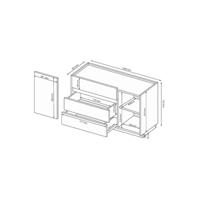 Комод 1дв 3шх. Тео TO-61-AG МіроМарк