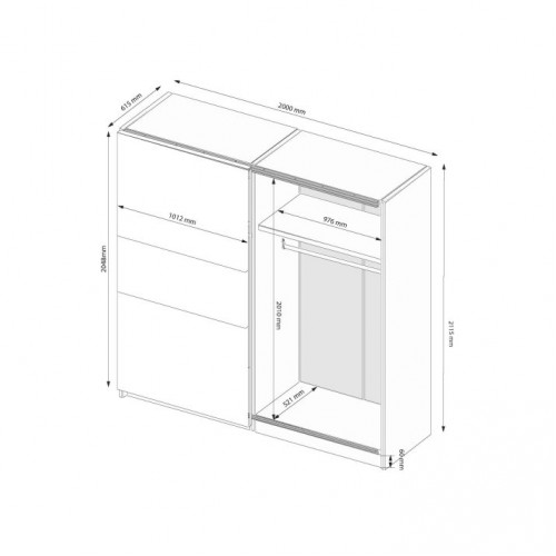 Шафа-купе 2,0х2,1м. Тео TO-20-AG МіроМарк