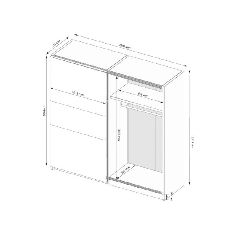 Шафа-купе Тео TO-20-AG МіроМарк