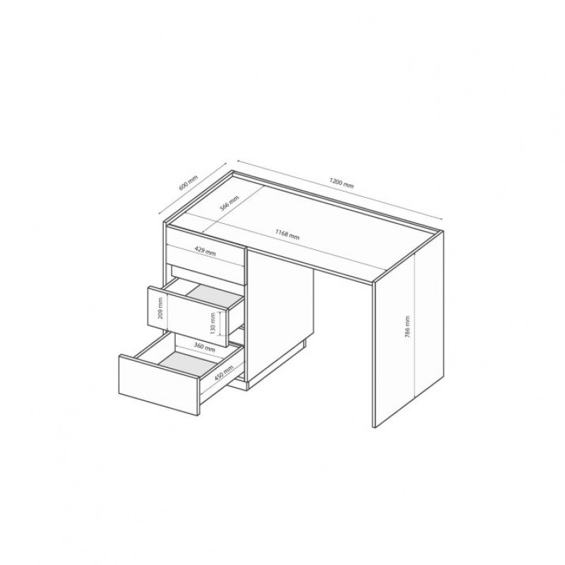 Стіл письмовий 3шх. Тео TO-73-AG МіроМарк