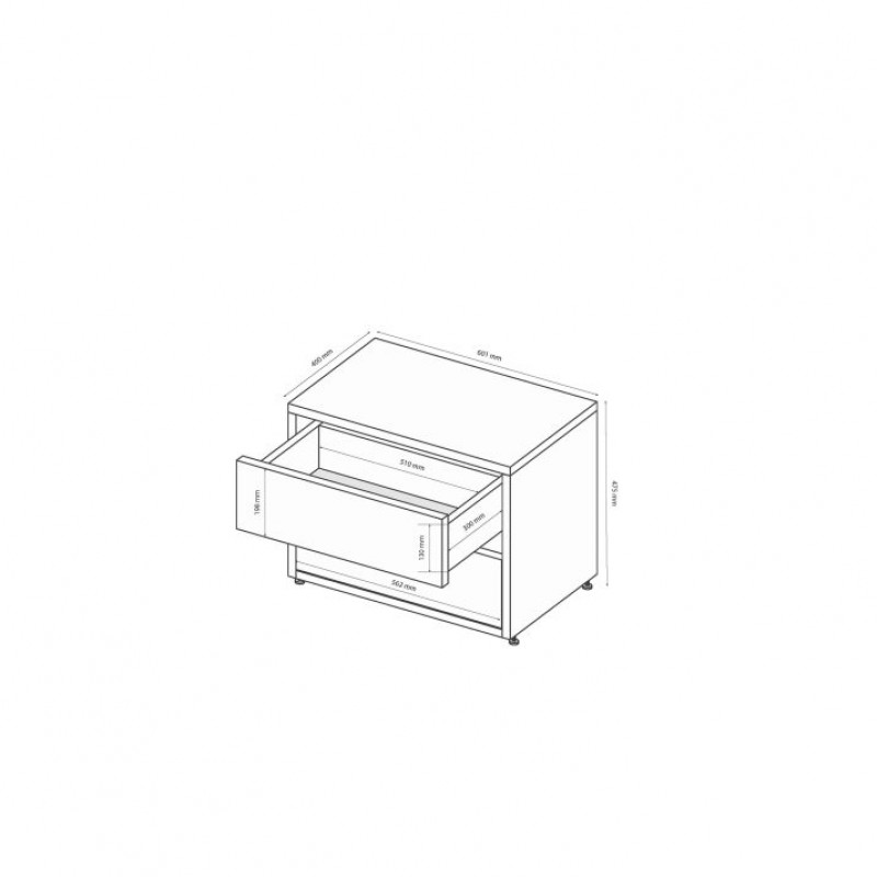 Приліжкова тумба 2шх. Тібо TB-52-WM МіроМарк