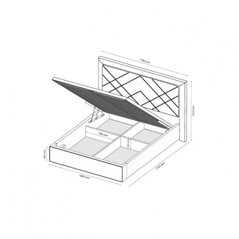 М’яке ліжко 1,6х2,0 Віва VV-47-WG МіроМарк