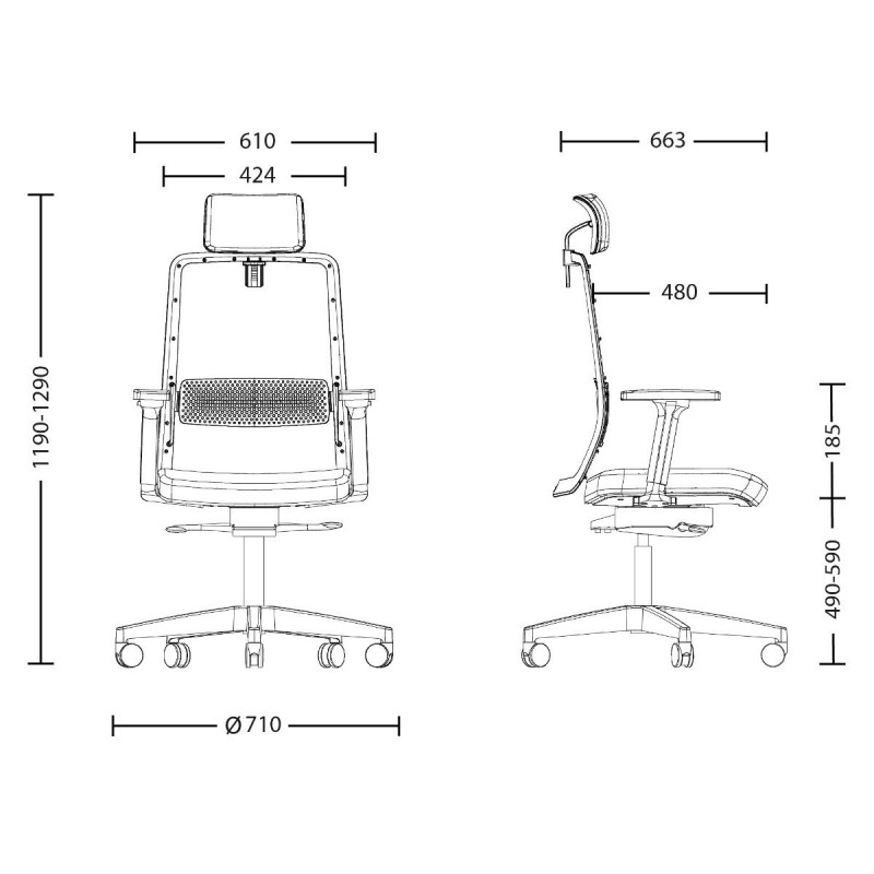 Крісло FRAME R HR black ES AL70 Nowy Styl