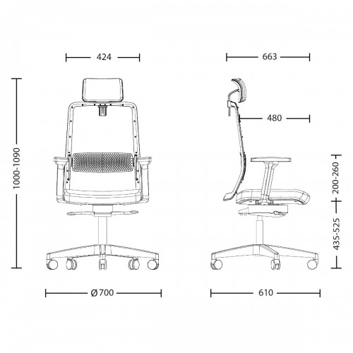 Крісло FRAME R HR black SFB AL70 Nowy Styl