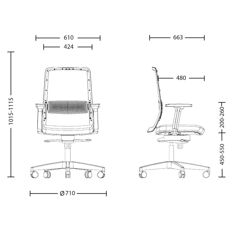 Крісло FRAME R black ST PL70 Nowy Styl