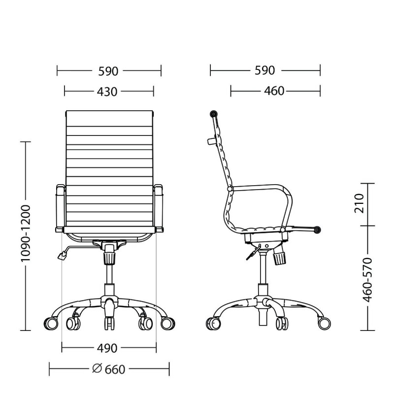 Крісло SLIM HB Tilt CHR68 Nowy Styl