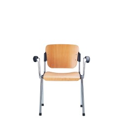 Стілець ERA arm wood chrome Nowy Styl