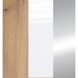 Глянець Білий/Дуб Крафт/Дзеркало 