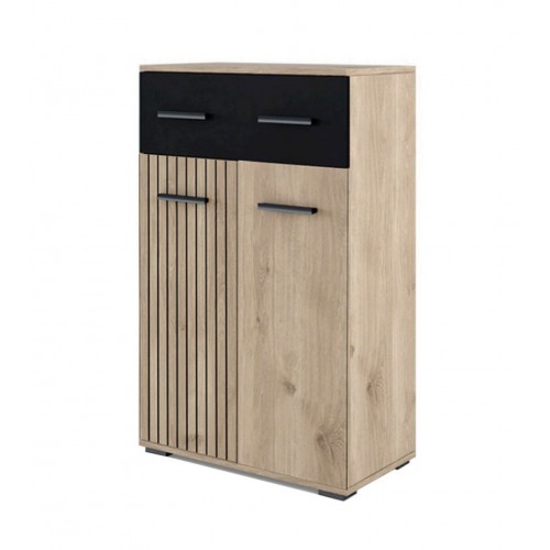 Комод Світ Меблів Амбре з дверцятами і шухлядою 60 см, дуб білий / чорний