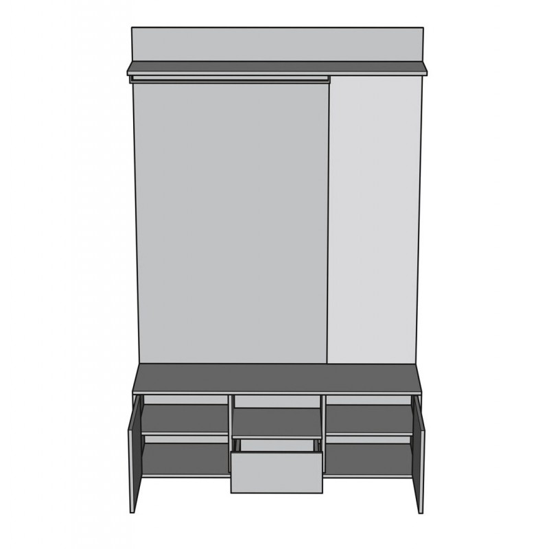 Передпокій Світ Меблів Бруна 130 см, дуб білий / сіра мишка
