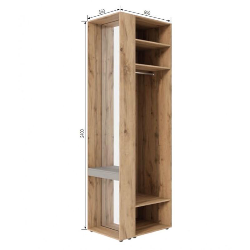 Корпус шафи з кутовим закінченням (h-2400) Спейс на 2 фасади Світ Меблів