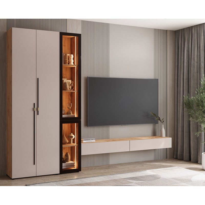 Вітрина Світ Меблів Спейс з підсвіткою 40 см, висота 220 см