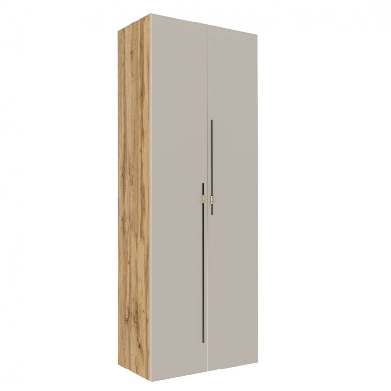 Шафа Світ Меблів Спейс дводверна зі штангою і полицями 80х220х57 см, дуб аппалачі / кашемір