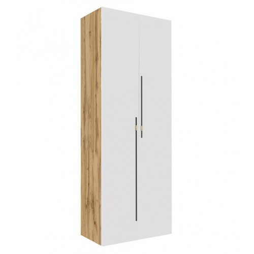 Шафа Світ Меблів Спейс дводверна зі штангою та полицями 80х220х57 см, дуб аппалачі / німфея альба