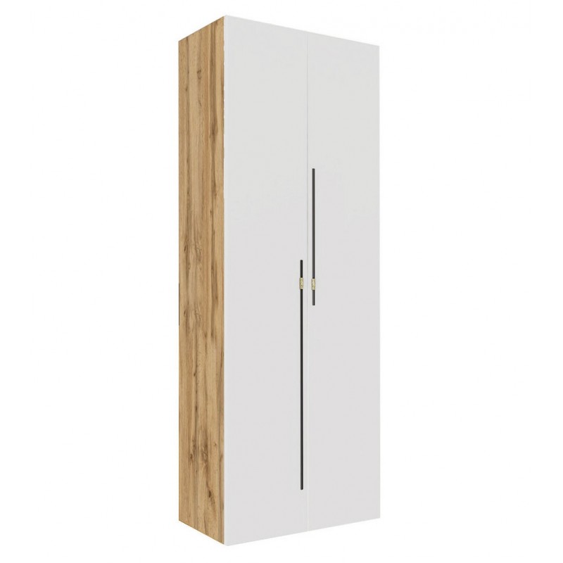 Шафа Світ Меблів Спейс дводверна зі штангою та полицями 80х220х57 см, дуб аппалачі / німфея альба