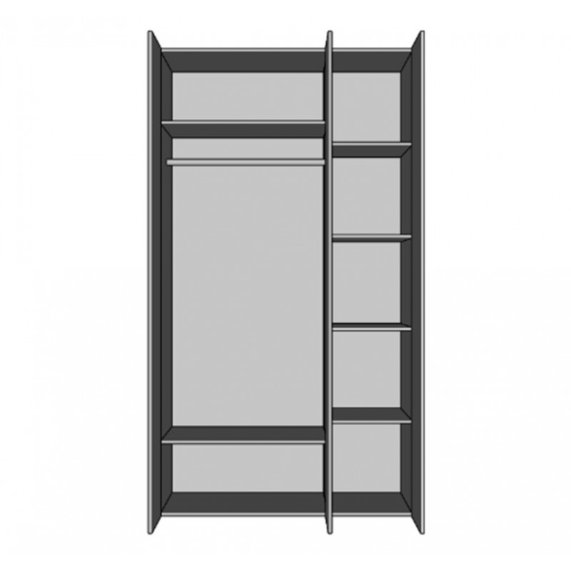 Шафа Світ Меблів Лілея Нова 3-дверна 120 см Артвуд світлий / Артвуд світлий, антрацит