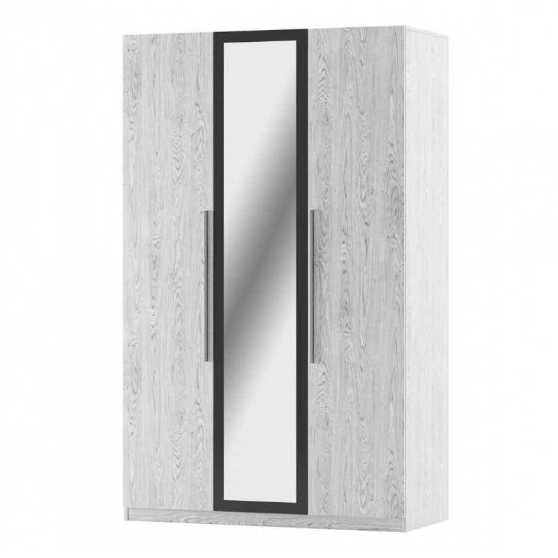 Шафа Світ Меблів Лілея Нова 3-дверна з дзеркалом 120 см Артвуд світлий / Артвуд світлий, антрацит