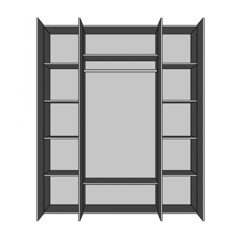 Шафа Світ Меблів Лілея Нова 4-дверна з дзеркалом 180 см Артвуд світлий / Артвуд світлий, антрацит