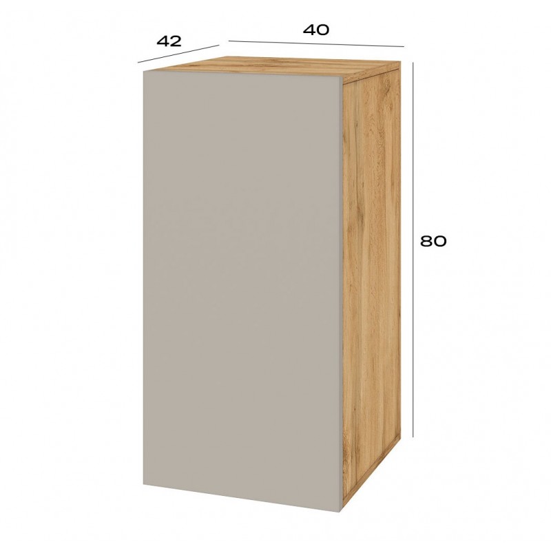 Комод Світ Меблів Спейс однодверний з полицями 40 см, дуб аппалачі / кашемір