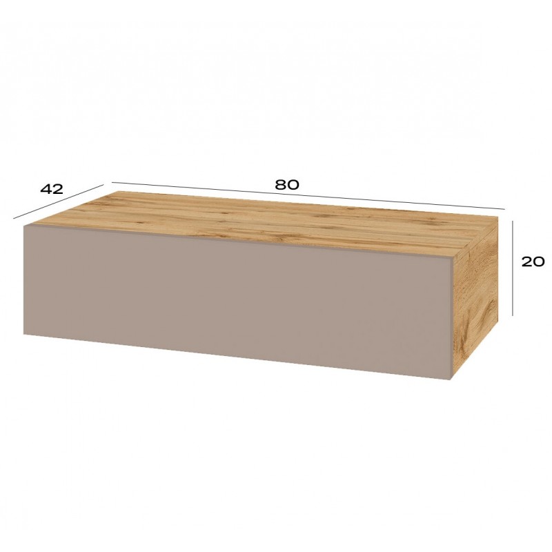 Туалетний столик Світ Меблів Спейс 1 шухляда 80 см, дуб аппалачі / тоффі