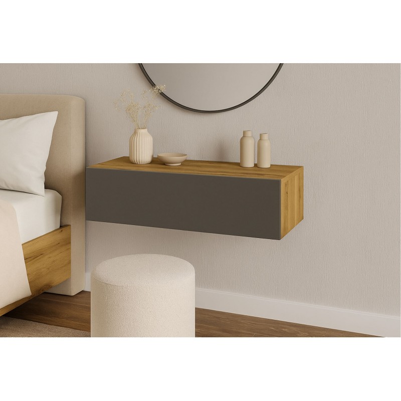 Туалетний столик Світ Меблів Спейс 1 шухляда 80 см, дуб аппалачі / графіт