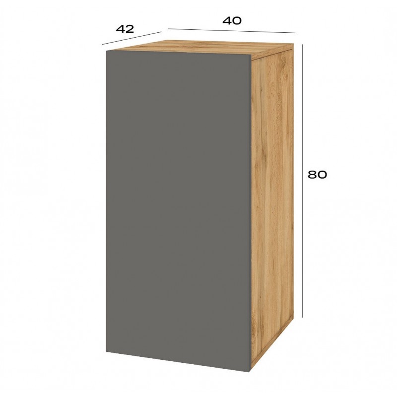 Комод Світ Меблів Спейс однодверний з полицями 40 см, дуб аппалачі / графіт