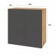 Комод Світ Меблів Спейс дводверний з полицями 80 см, дуб аппалачі / графіт