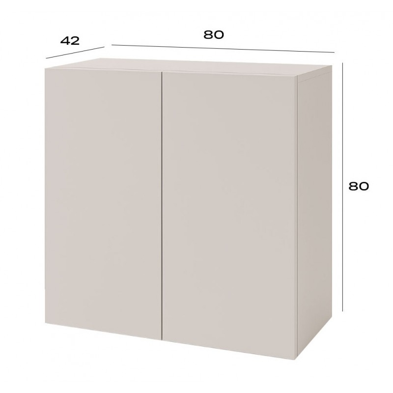 Комод Світ Меблів Спейс дводверний з полицями 80 см, кашемір