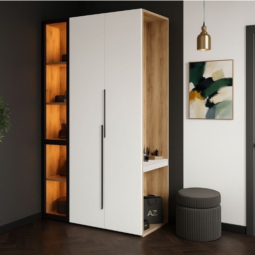 Передпокій Світ Меблів Спейс з вітриною 120 см, дуб аппалачі / німфея альба